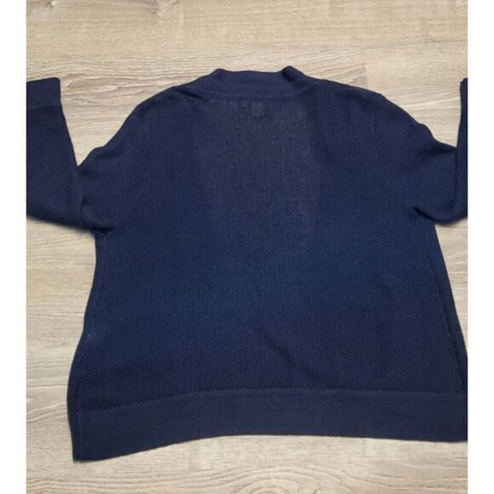 Appleseed's Sweater Womens Petite Small Cardigan Navy Blue Cotton Blend Workwear